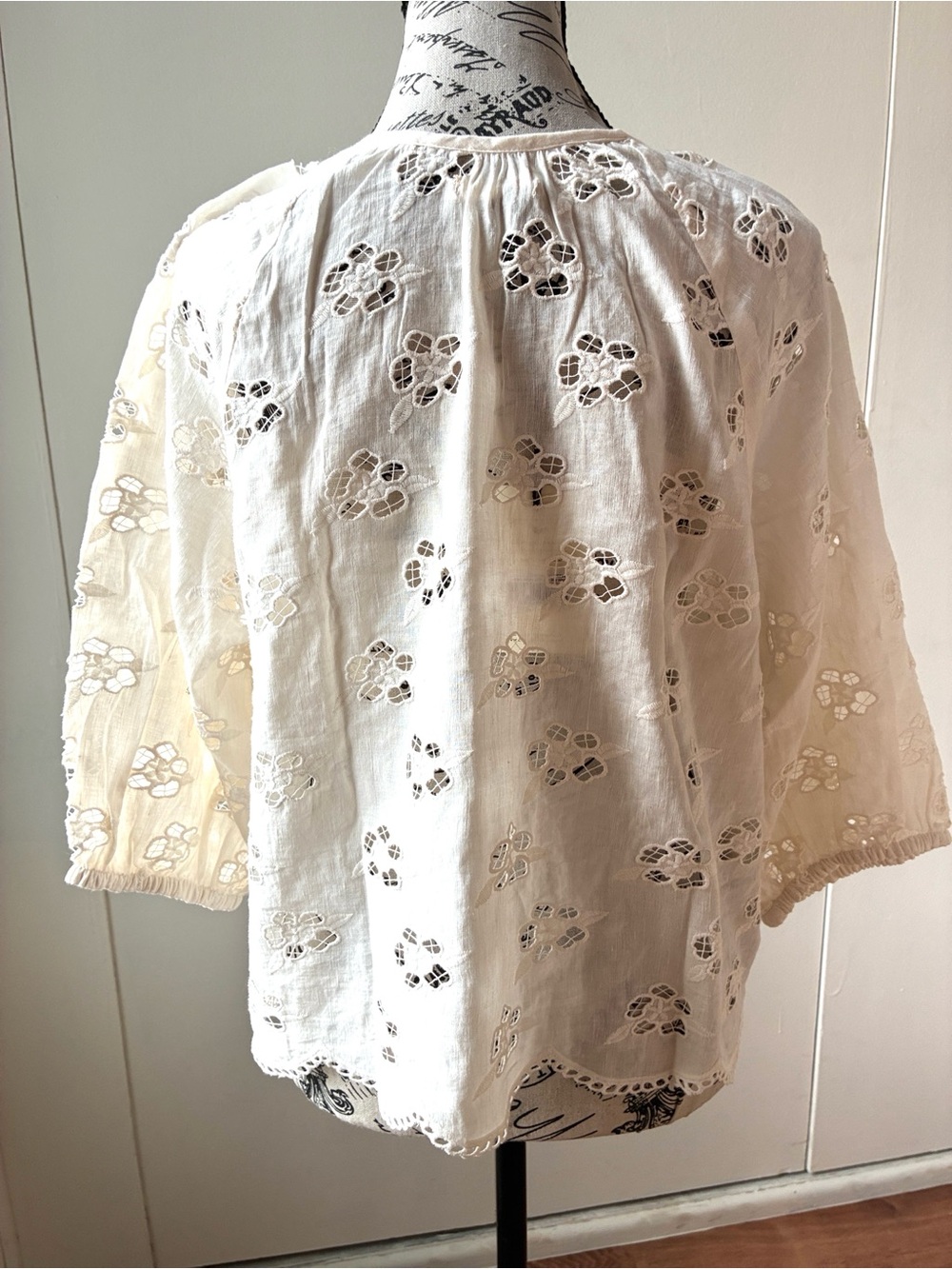 NWT Spell Organic Cotton Love Note Broderie Blouse in Star White size Large - Picture 10 of 14